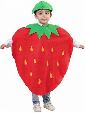 Strawberry costume Halloween Poncho Style One Size Fits Adults & Children